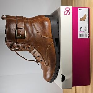 Womens Ankle Booties Cognac Size 7.5